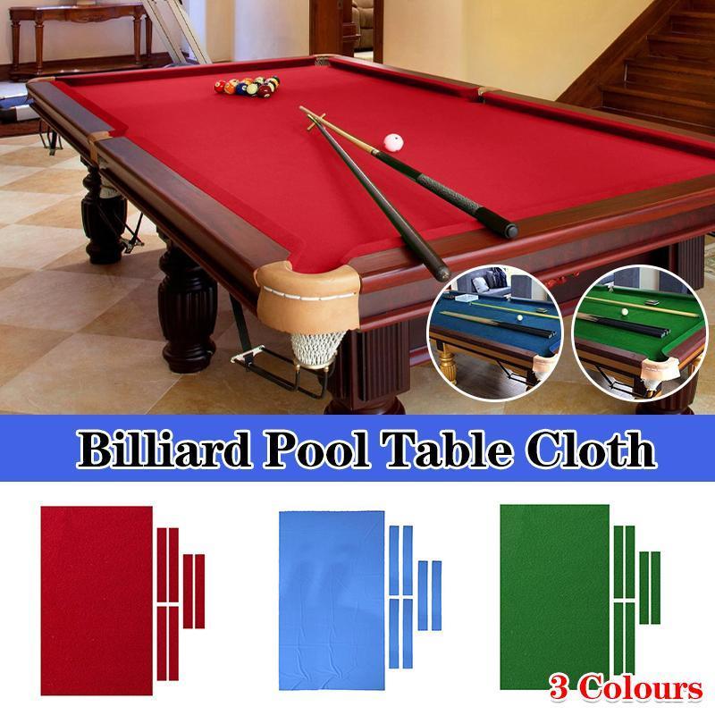 7Pcs Worsted Billiard Snooker Pool Table Cover Cloth W/ Felt Strip Heavy Duty 7FT - Green.