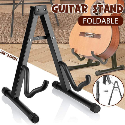 Folding Guitar Stand Floor Rack Electric Acoustic Bass Gig Holder Rack Portable.