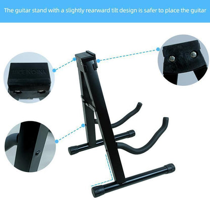 Folding Guitar Stand Floor Rack Electric Acoustic Bass Gig Holder Rack Portable.