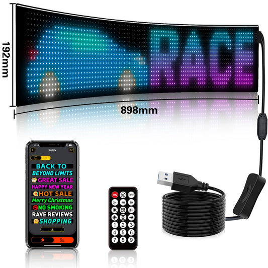 Programmable LED Matrix Panel Flexible Screen IP65 with APP Control 192*898mm