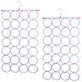 2x 24 Hole Scarf Hanger Holder Storage Tie Belt Scarf Organiser Space Saver