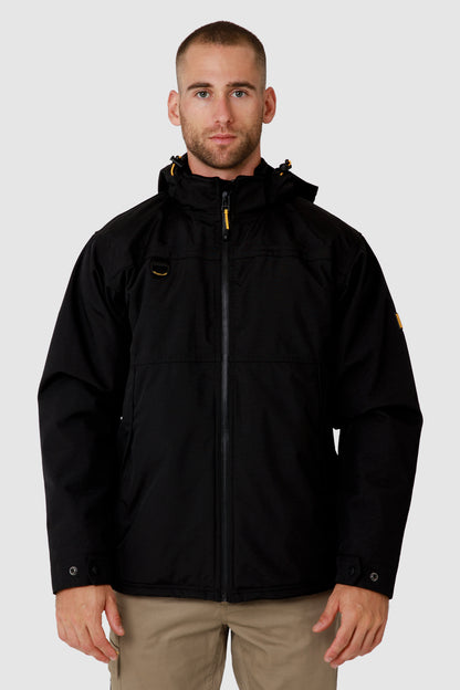 Caterpillar Mens Waterproof Zip Jacket w Hood Chinook CAT Winter Ski in Black - 3XL