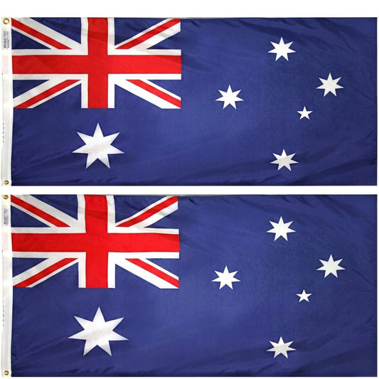 2x AUSTRALIA FLAG Aussie Australian Day Souvenir National 180cm x 90cm - Large.