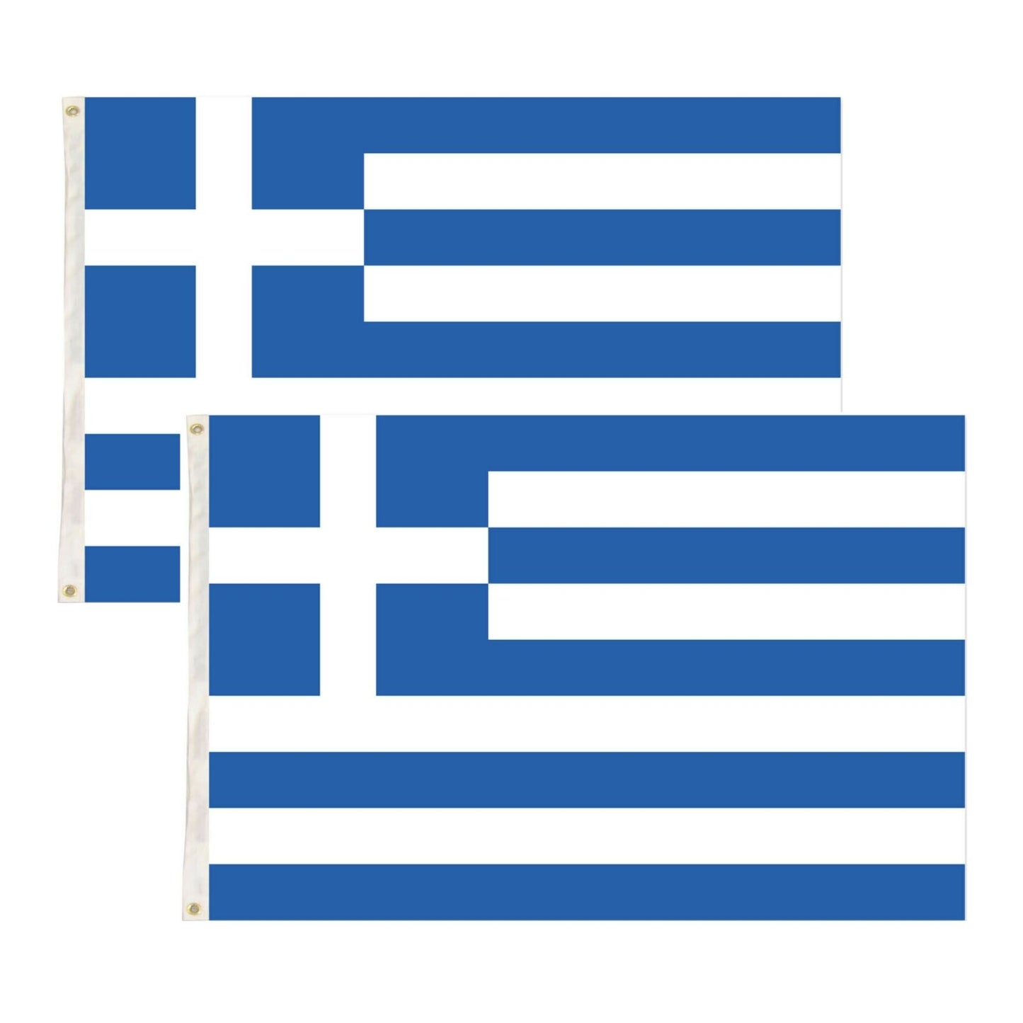 2x Greece Country Flags Greek Heavy Duty National Olympics Europe - 150cm x 90cm.
