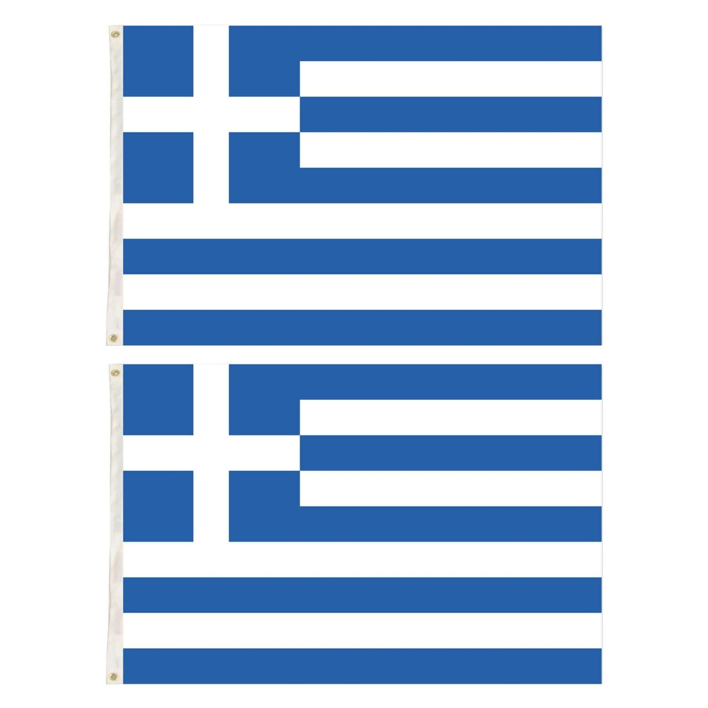 2x Greece Country Flags Greek Heavy Duty National Olympics Europe - 150cm x 90cm.