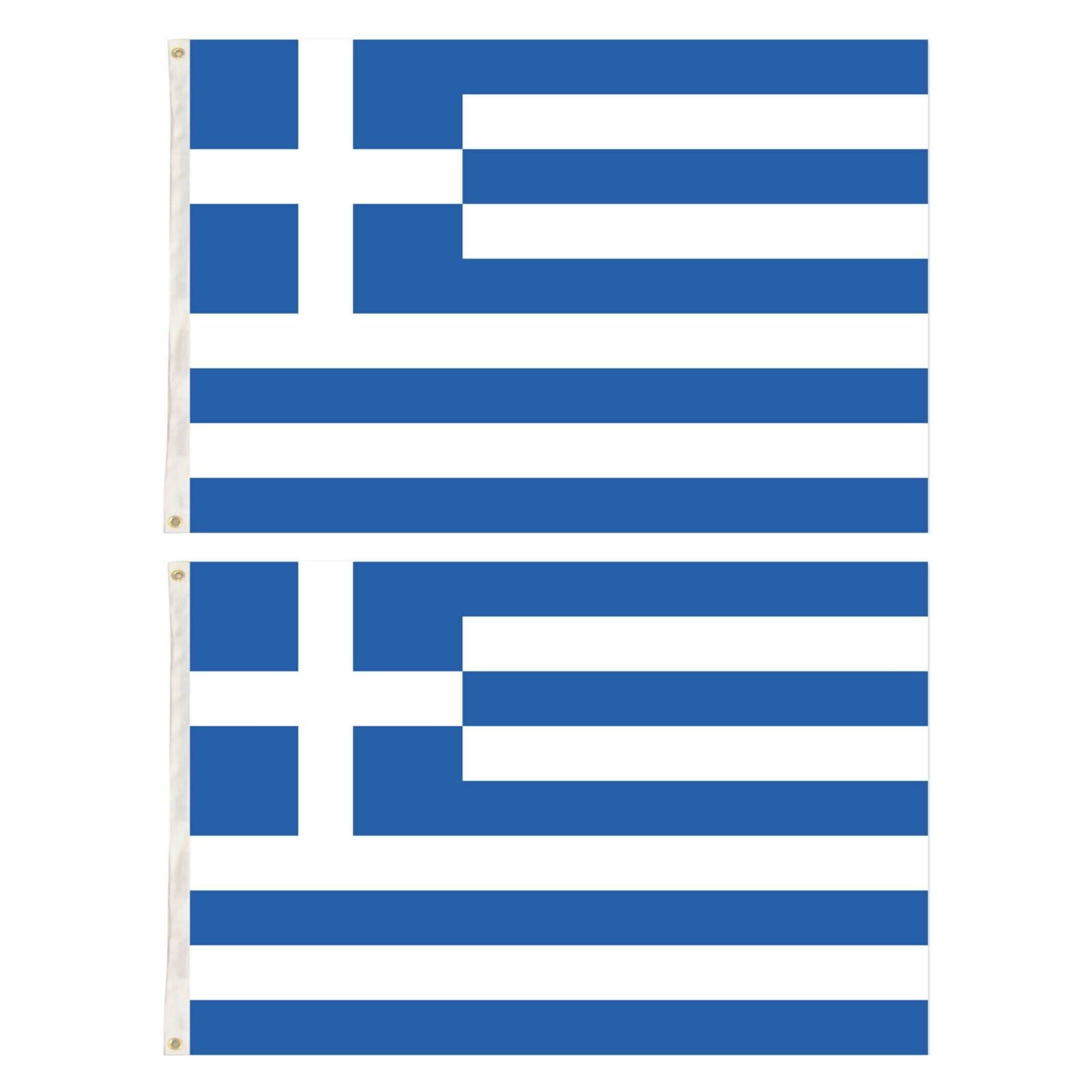 2x Greece Country Flags Greek Heavy Duty National Olympics Europe - 150cm x 90cm.