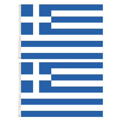 2x Greece Country Flags Greek Heavy Duty National Olympics Europe - 150cm x 90cm.