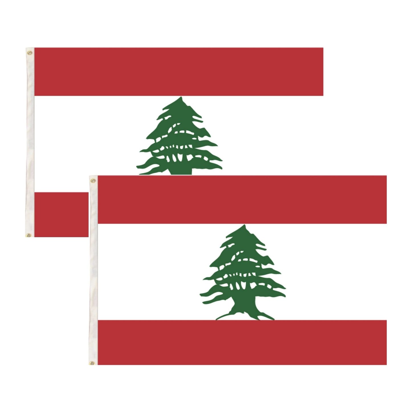 2x Lebanon Lebanese Country Flags Heavy Duty Outdoor - 150cm x 90cm.