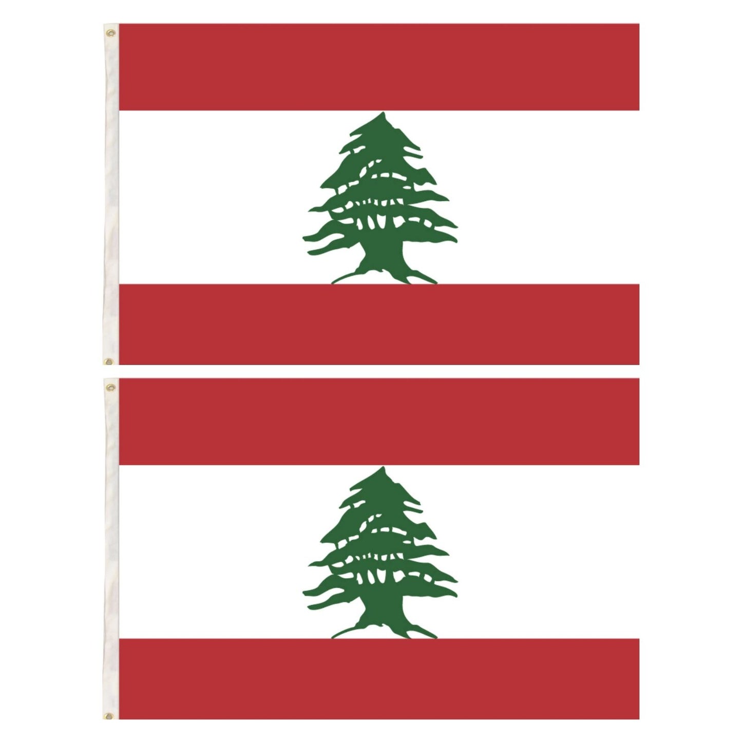 2x Lebanon Lebanese Country Flags Heavy Duty Outdoor - 150cm x 90cm.