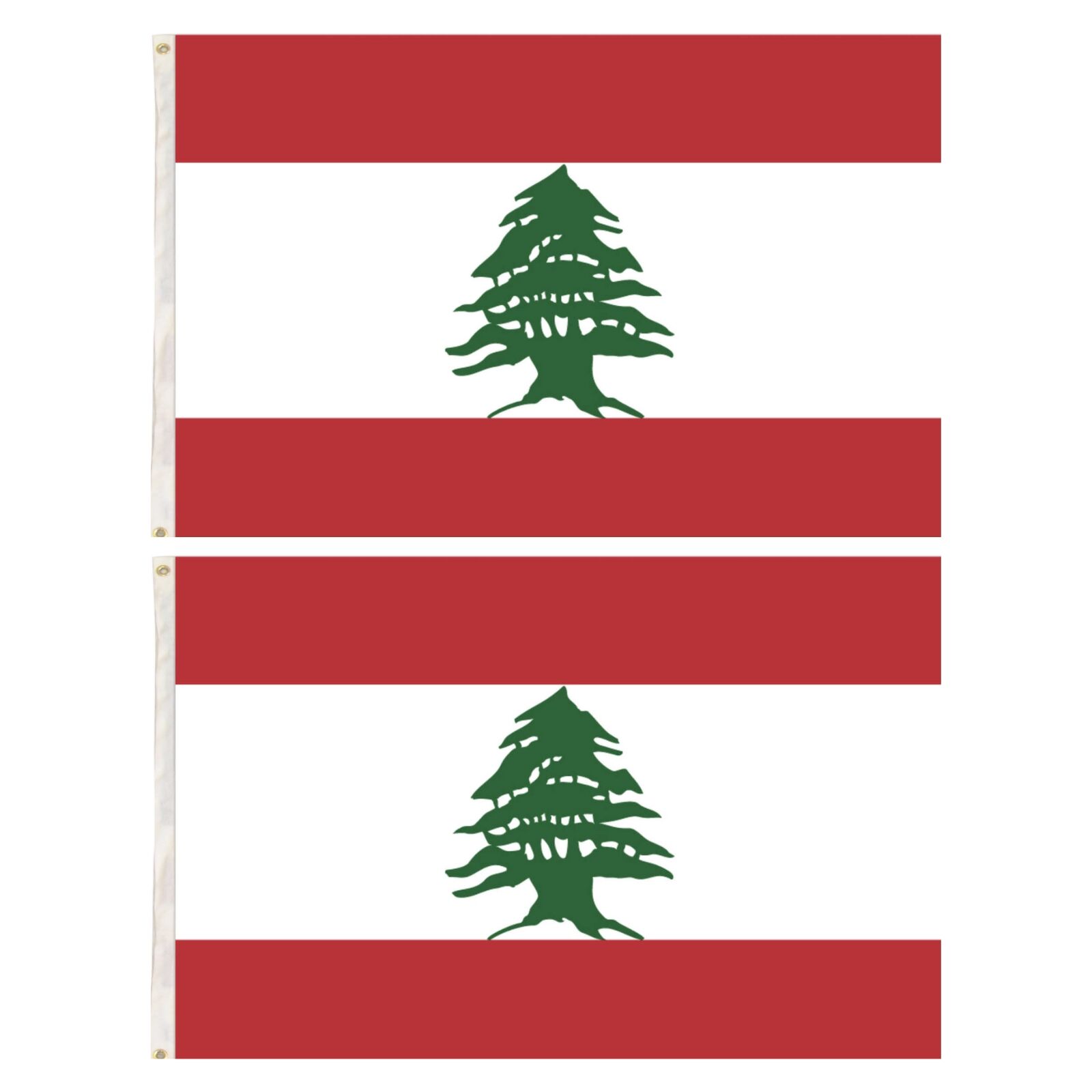 2x Lebanon Lebanese Country Flags Heavy Duty Outdoor - 150cm x 90cm.
