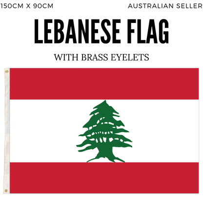 2x Lebanon Lebanese Country Flags Heavy Duty Outdoor - 150cm x 90cm.