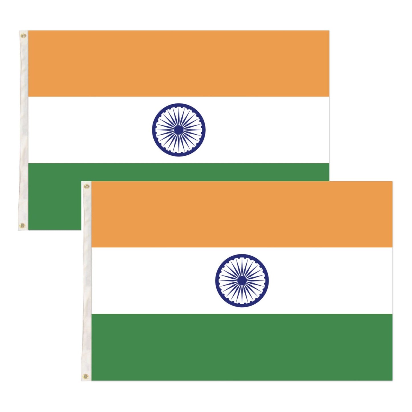 2x India Country Flags Indian Heavy Duty National Cricket Diwali Divali - 150cm x 90cm.