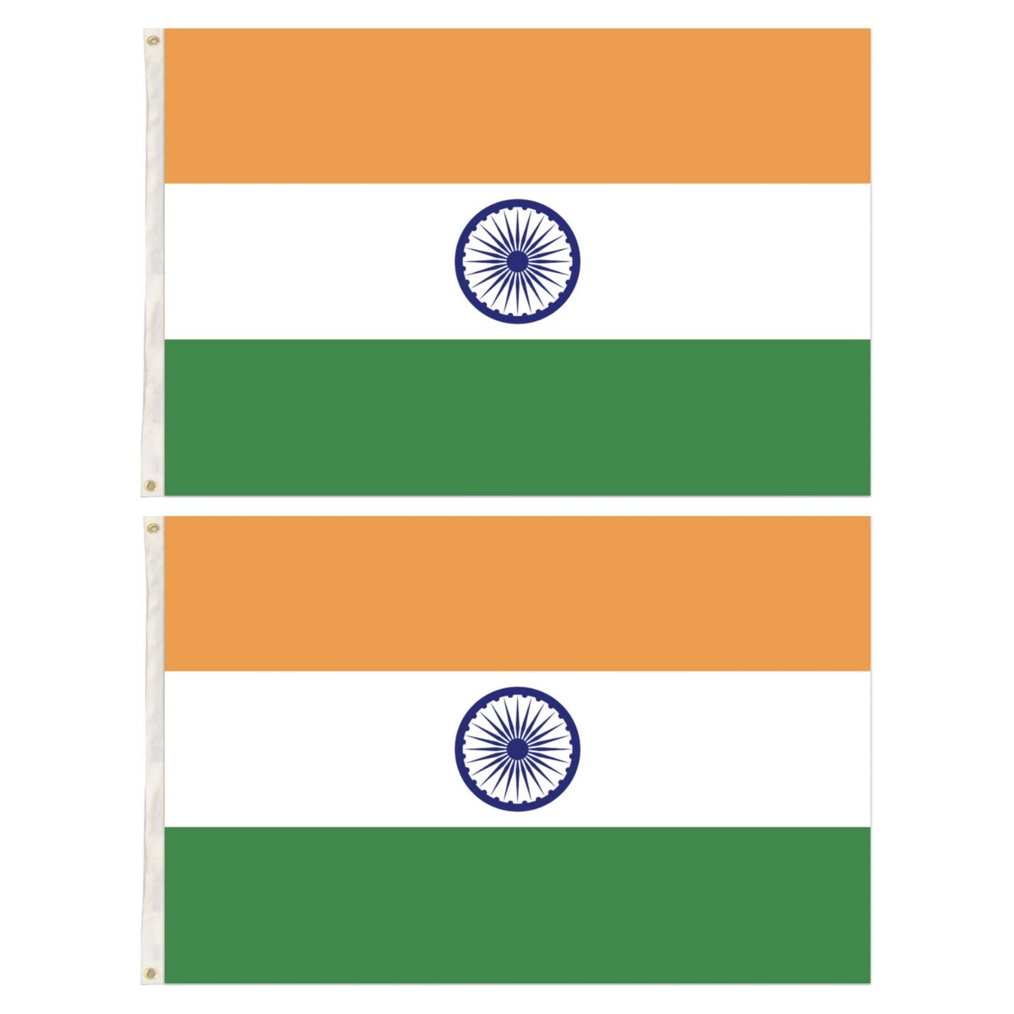 2x India Country Flags Indian Heavy Duty National Cricket Diwali Divali - 150cm x 90cm.