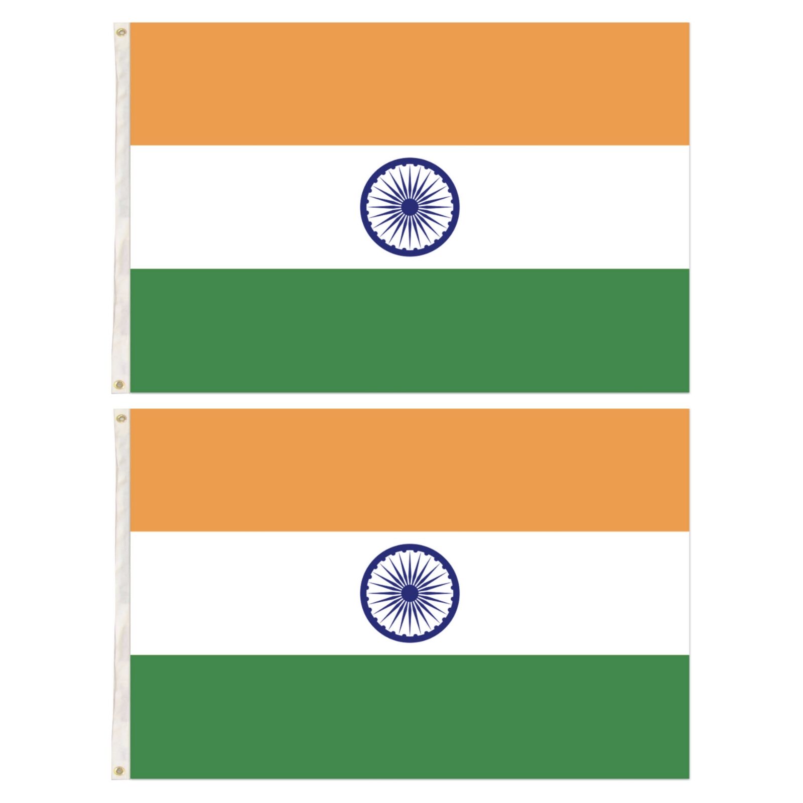 2x India Country Flags Indian Heavy Duty National Cricket Diwali Divali - 150cm x 90cm.