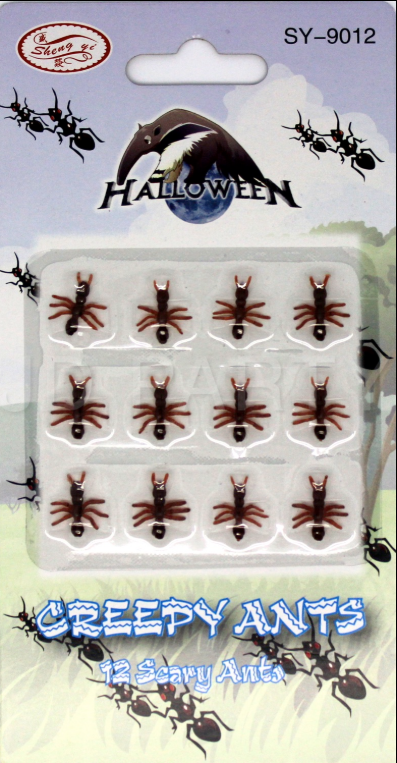 MINI FAKE ANTS Trick Halloween Scary Creepy Joke Prank Small Gag Toy Bug - 36 Ants.