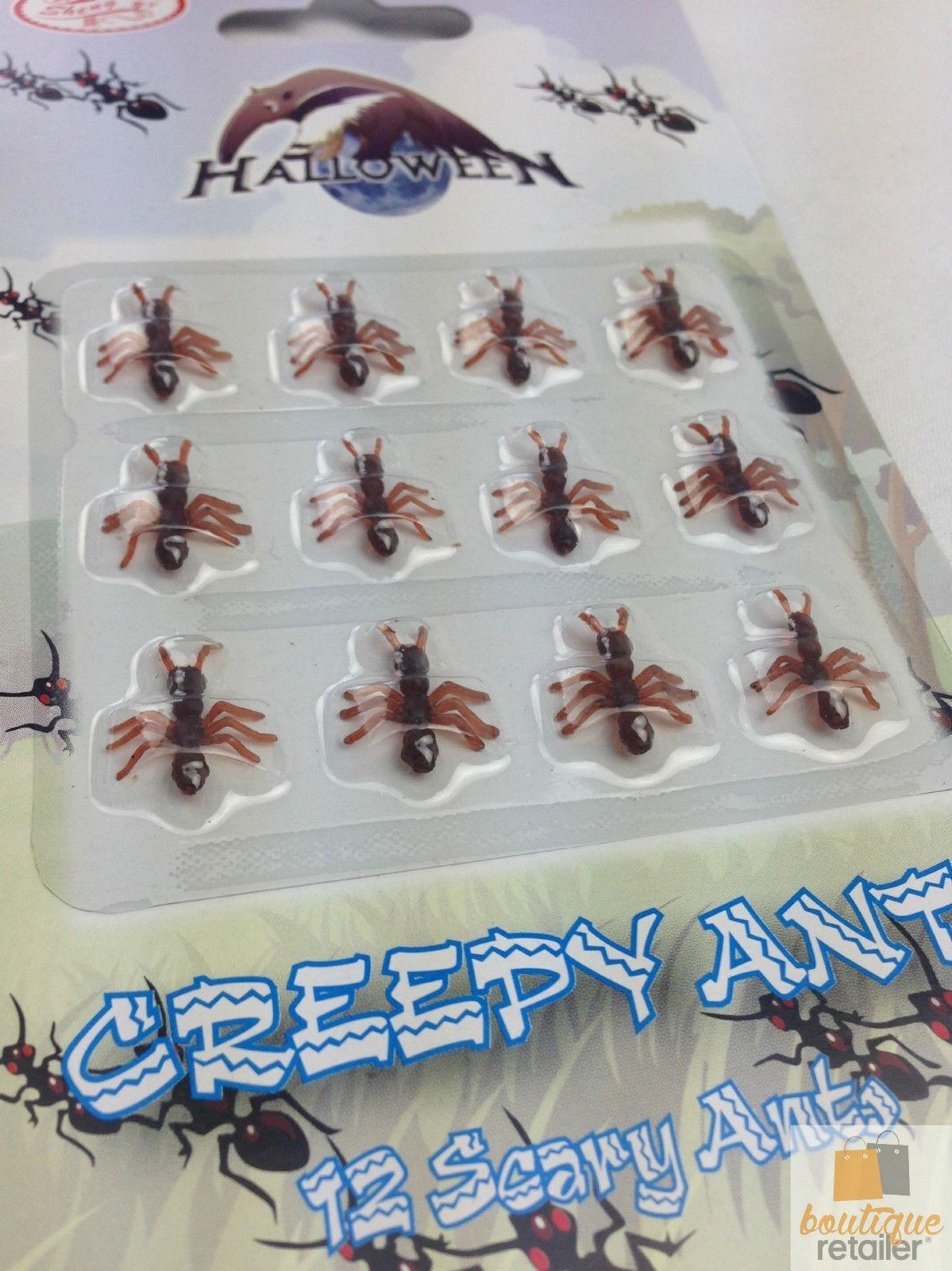 MINI FAKE ANTS Trick Halloween Scary Creepy Joke Prank Small Gag Toy Bug - 72 Ants.