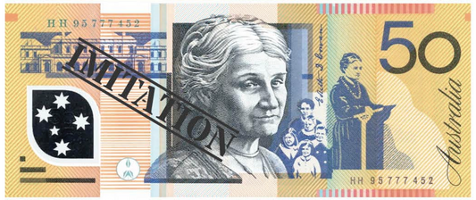 50 Dollar Australian Souvenir Note Pad Fake AUD Money - 1 Pack of 50 Sheets.