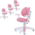 4x Ergonomic Children Kids Study Chairs Height Adjustable - Pink.