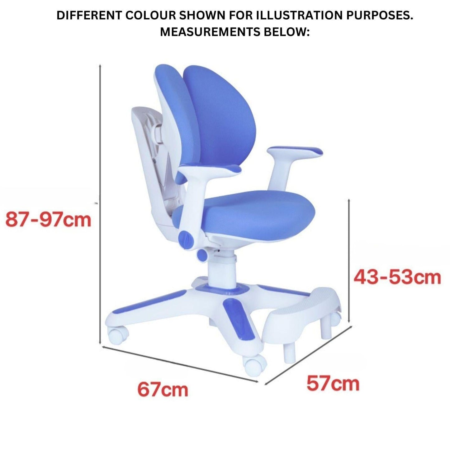4x Ergonomic Children Kids Study Chairs Height Adjustable - Pink.