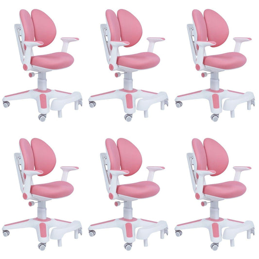 6x Ergonomic Children Kids Study Chairs Height Adjustable - Pink.