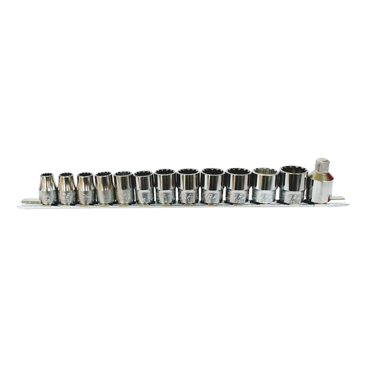 Wurth 3/8" 13pc Multi-Profile Socket Set Chrome Metric Imperial TX Bi-Hex Square.