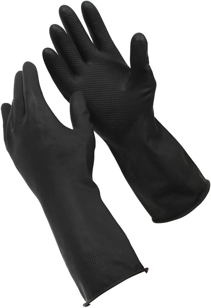 96 Pairs Sabco Heavy Duty Latex Gloves w/ Cotton Lining - Large Size Bulk (1 Carton).