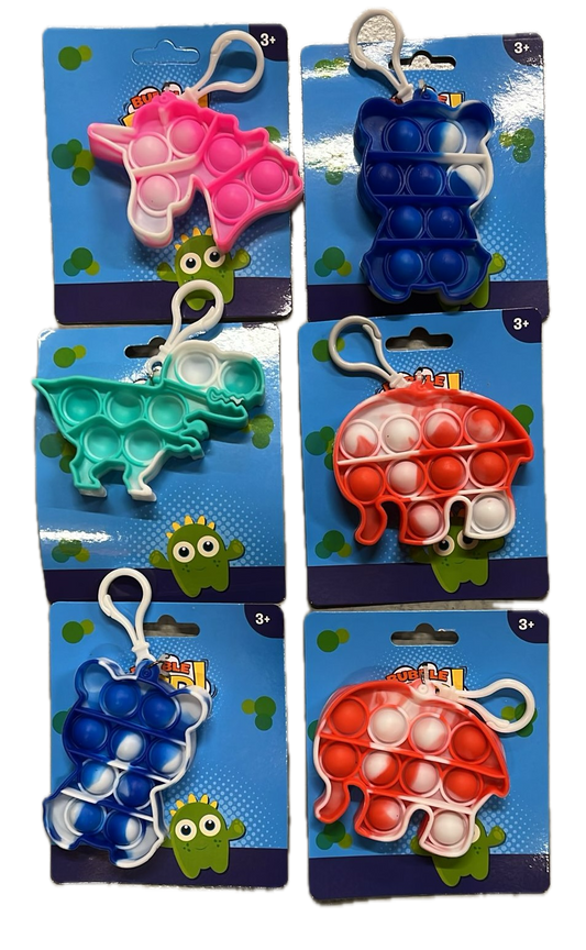Push Bubble Pop It Fidget Keyring Squeeze Toy Sensory Silicone Stress Reliever.
