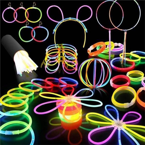 15 GLOW STICKS Party Light Glow In The Dark Rave BRACELETS Disco Bulk 20cm.