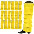 24x Womens Leg Warmers Disco Winter Knit Dance Party Crochet Legging Socks Costume - Yellow