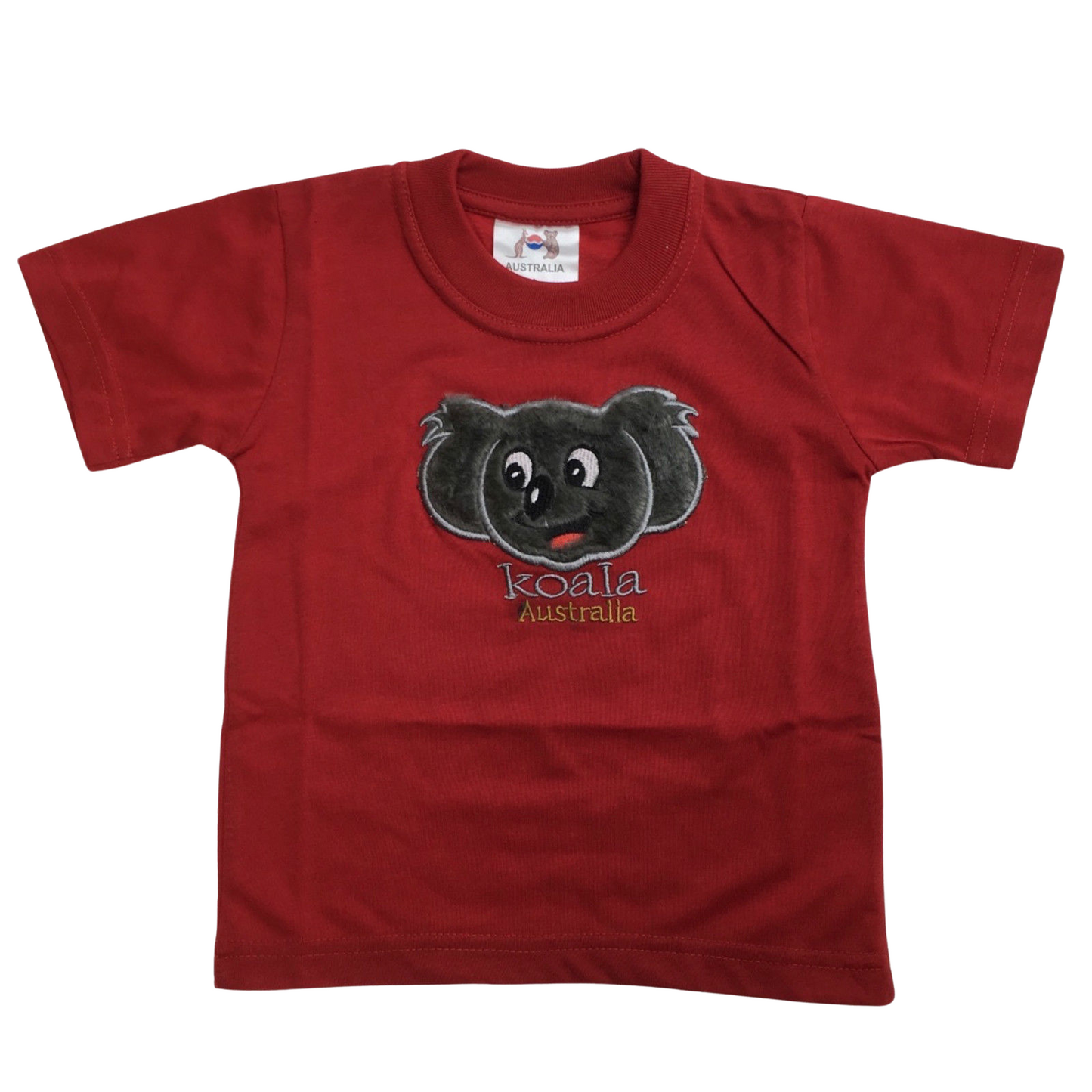 Kids KOALA AUSTRALIA T Shirt Tee Souvenir Gift Childrens Child 100% Cotton Top - Red - 2.