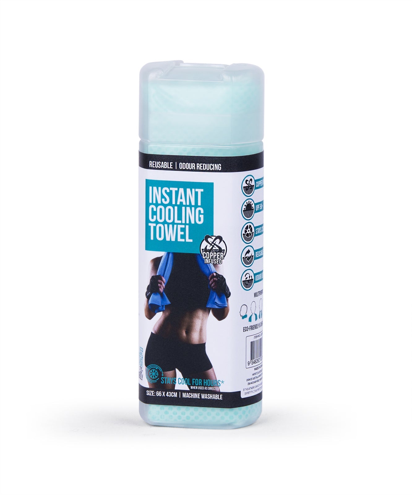 INSTANT COOLING TOWEL UPF 50+ Ice Cold Sport Sweat Absorbing Chemical Free 66x43.