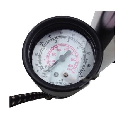 HAND TYRE PUMP With Booster & KPA Gauge Psi Bike Air Inflator Bicycle Tire.