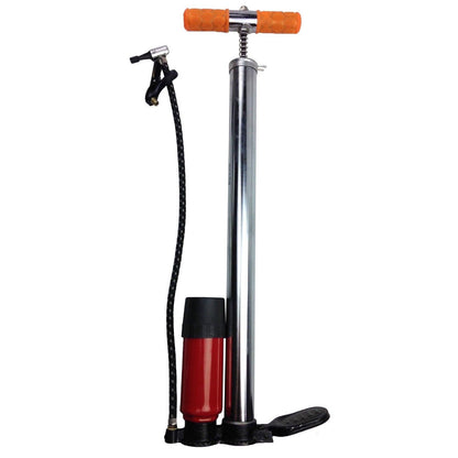 HAND TYRE PUMP With Booster & KPA Gauge Psi Bike Air Inflator Bicycle Tire.