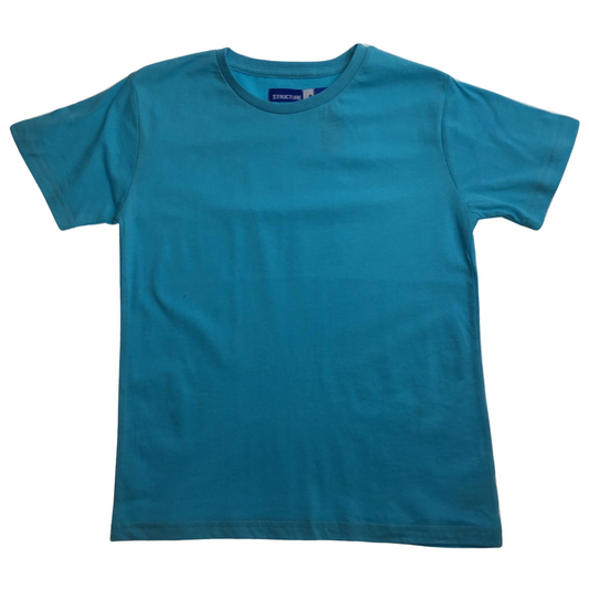 KIDS PLAIN T SHIRT Childrens Child 100% COTTON Boys Girls Basic Blank Tee Top - Bright Mint - 12.