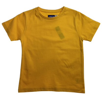 KIDS PLAIN T SHIRT Childrens Child 100% COTTON Boys Girls Basic Blank Tee Top - Gold - 6