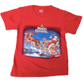 100% Cotton Kids Christmas T Shirt Xmas Top Santa Red White Party Costume - Red - X-Large (10-12 Years Old).