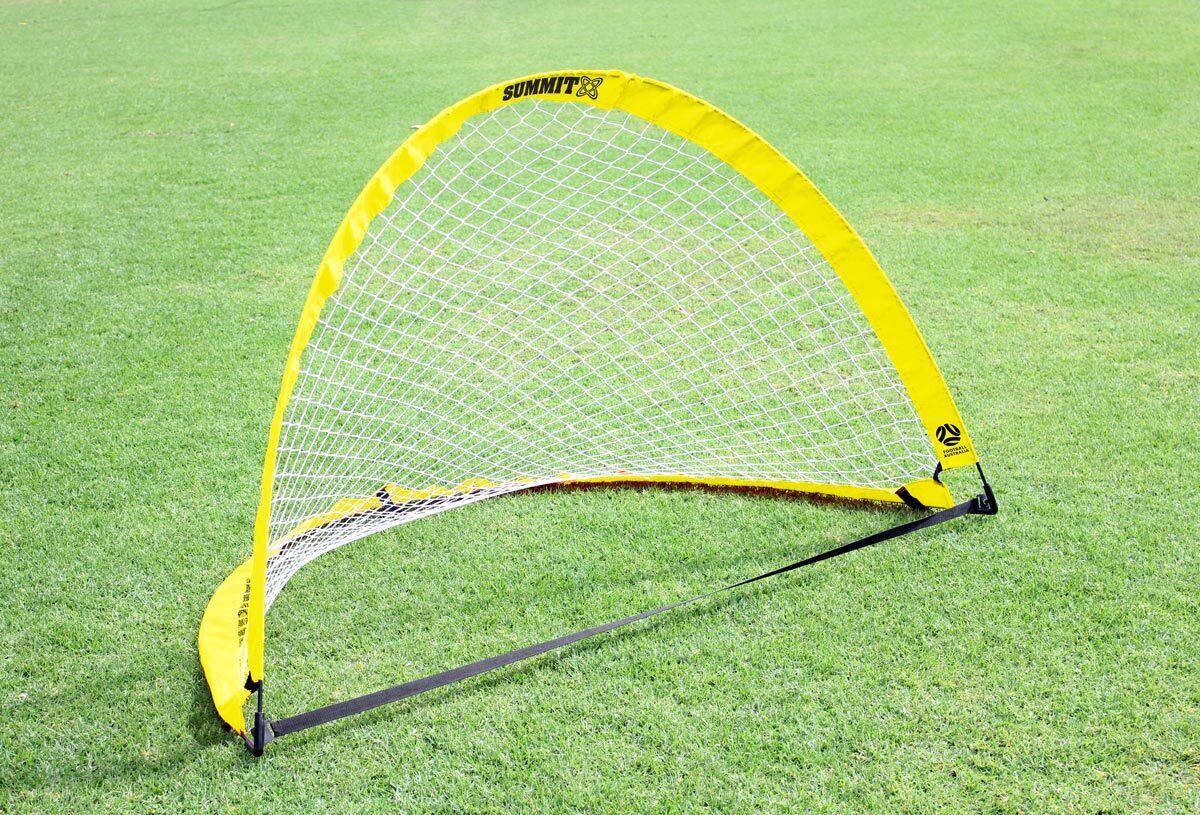 2x Summit Pop Up Teardrop Advance FFA Half Dome Training Football Soccer Goal 2mx1m.