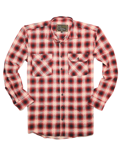 Mens 100% Cotton Flannelette Shirt Long Sleeve Check Authentic Flannel - Red/Navy - 7XL