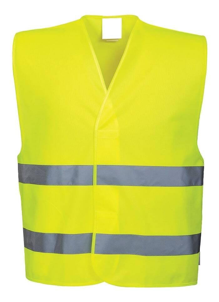 10x Hi Vis Safety Vest Reflective Tape Workwear Night & Day Bulk - Yellow - One Size.