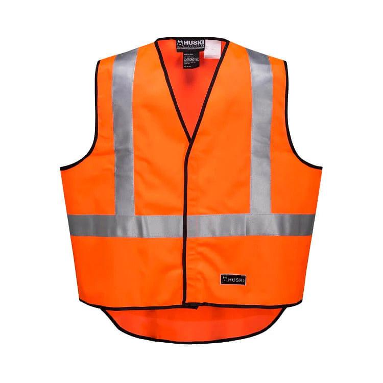 HUSKI Hi Vis Patrol Vest 3M Reflective Tape Safety Workwear High Visibility - Orange - M.