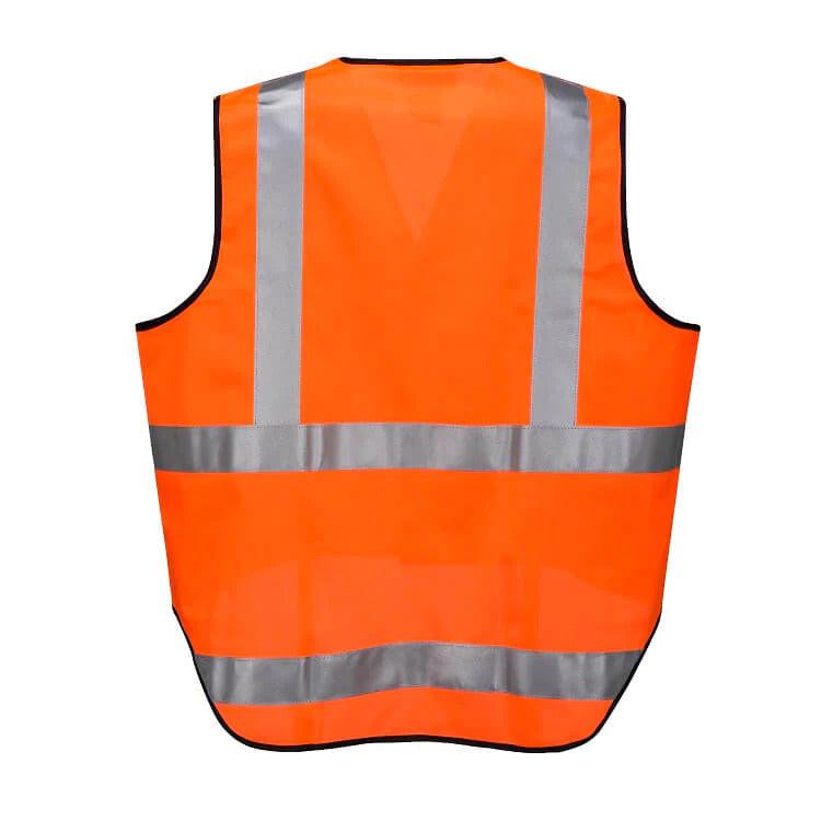 HUSKI Hi Vis Patrol Vest 3M Reflective Tape Safety Workwear High Visibility - Orange - M.