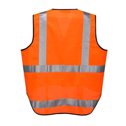 HUSKI Hi Vis Patrol Vest 3M Reflective Tape Safety Workwear High Visibility - Orange - M.