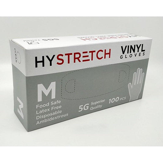 1000x Clear Disposable Vinyl Gloves Powder Free Latex Free Bulk - 1 Box - M.