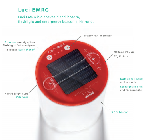 INFLATABLE SOLAR LIGHT by MPOWERD Luci Camping Lantern Waterproof - EMRG.