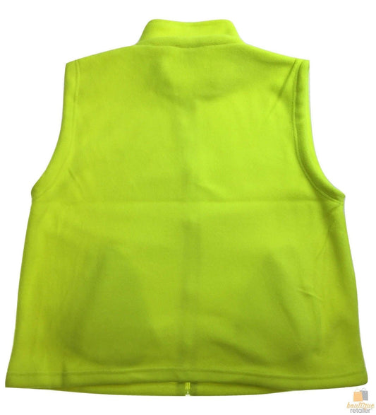PLAIN HI VIS Polar Fleece Vest Full Zip Safety Workwear High Visibility Fleecy - Fluro Yellow - L.