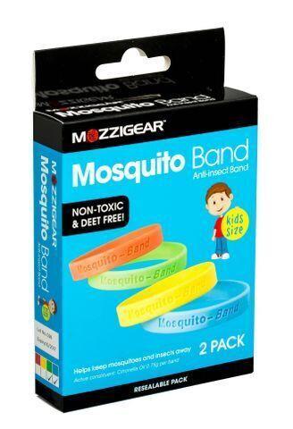 Mozzigear Mosquito Kids Wrist Band Repellent Camping Hiking Non-Toxic Childrens 2pk.