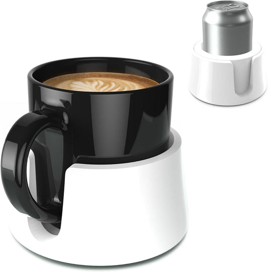 Table Coaster Anti-Spill Drink Holder Tray Couch Seat Car Office Travel - White.