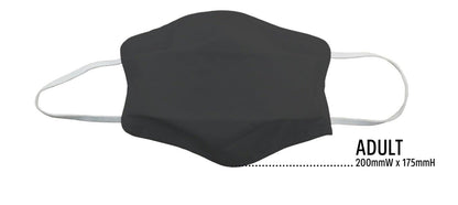 TIGERPLAST Fabric Face Mask Washable Reusable Mask Protect Anti-Microbial Mouth Cover - Black.