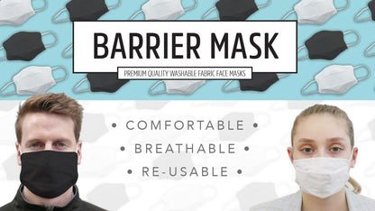 TIGERPLAST Fabric Face Mask Washable Reusable Mask Protect Anti-Microbial Mouth Cover - Black.