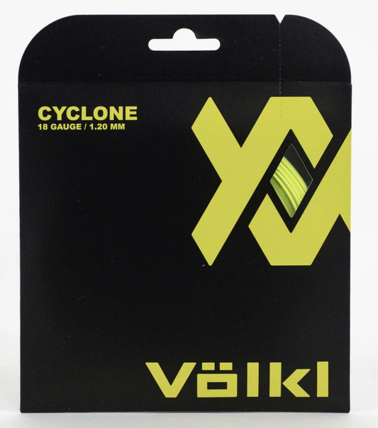 1 Pack Volkl Cyclone 18g/1.20mm Tennis Racquet Strings - Neon Yellow.